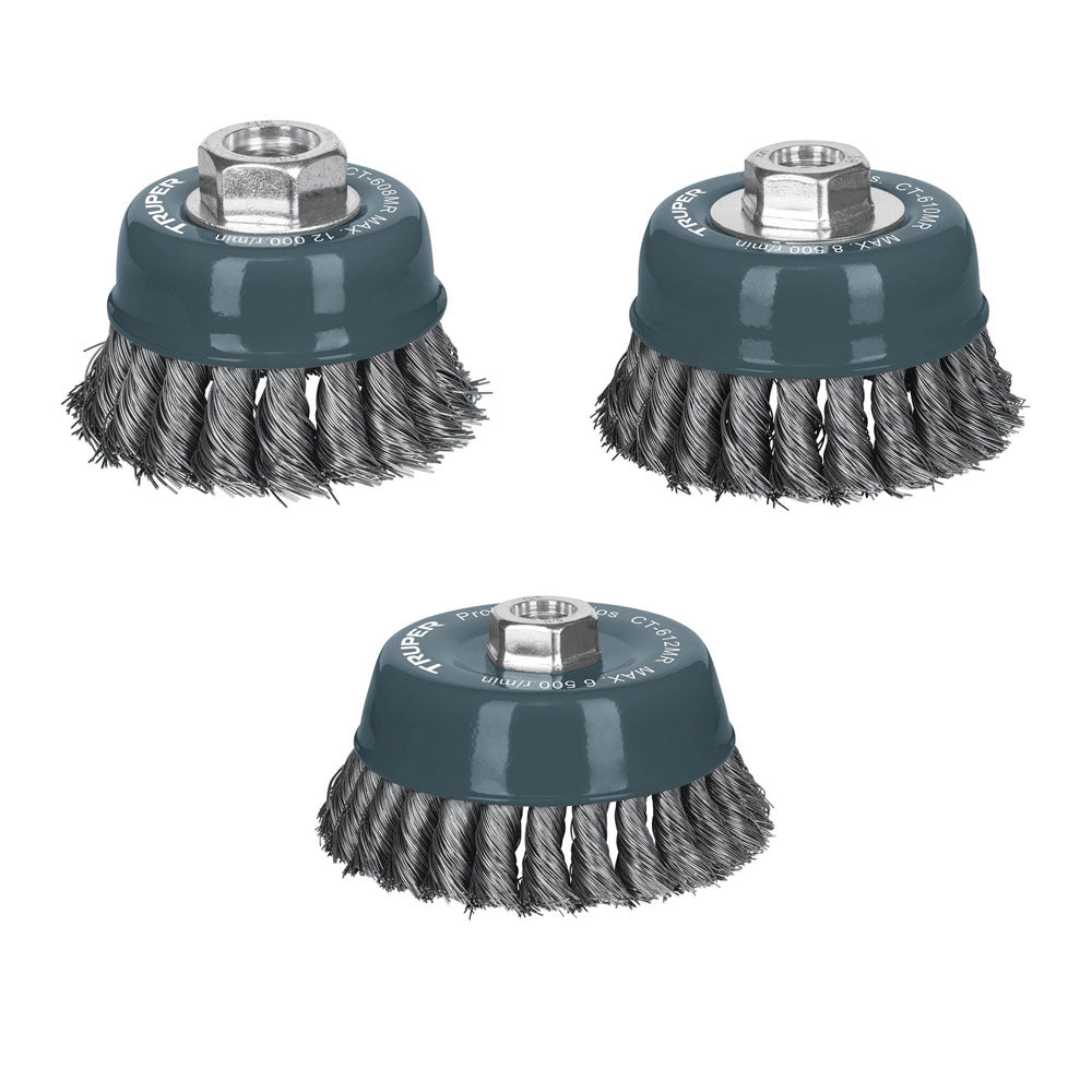 CARDA DE COPA ALAMBRE TRENZADA FINO 3" MULTI ROSA