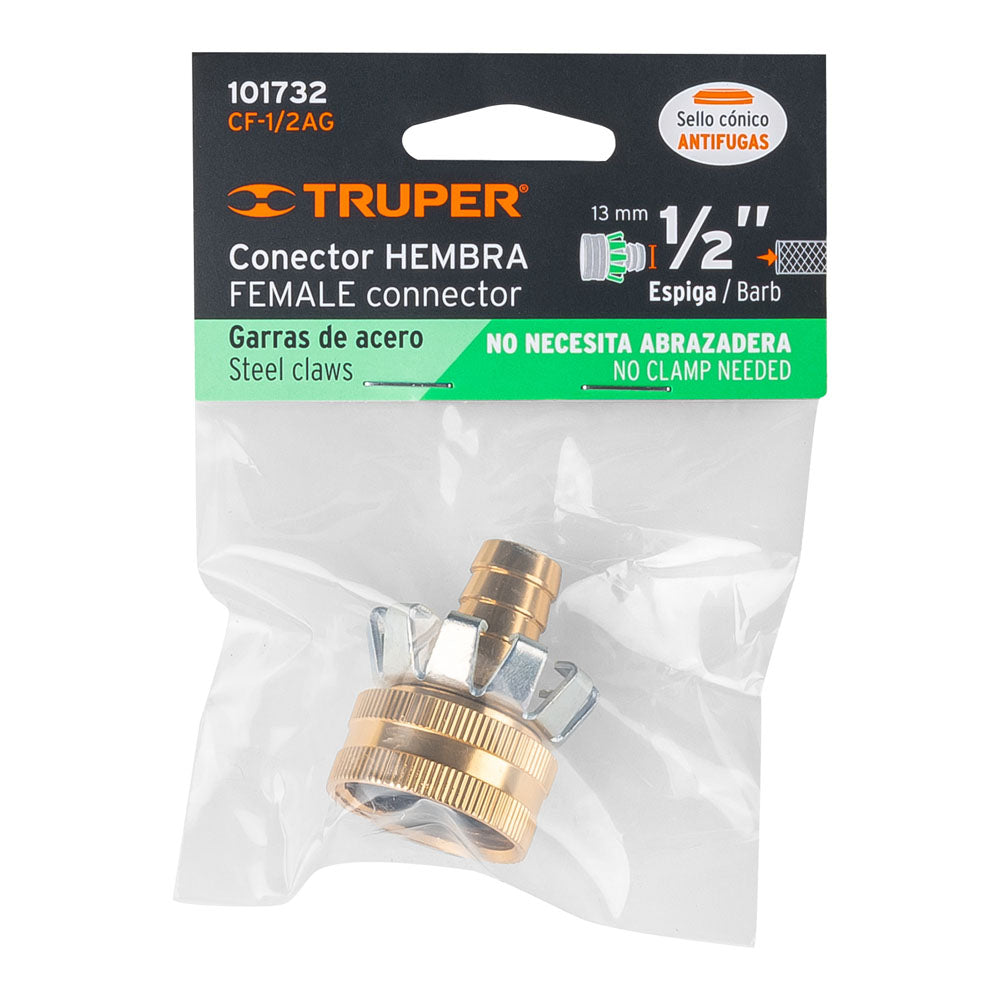 CONECTOR 1/2 HEMBRA TIPO GARRA DE ALUMINIO