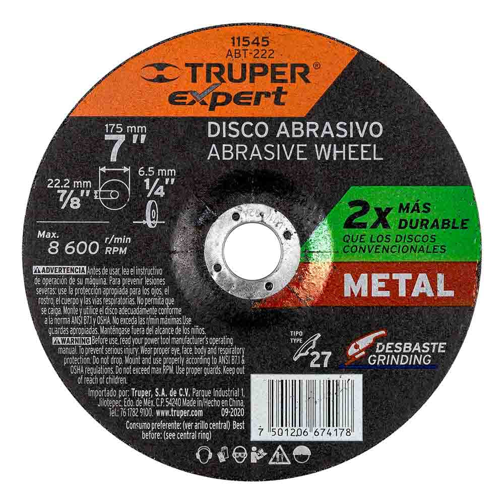 DISCO P/DESB. MET. 7" PROF ABT-222