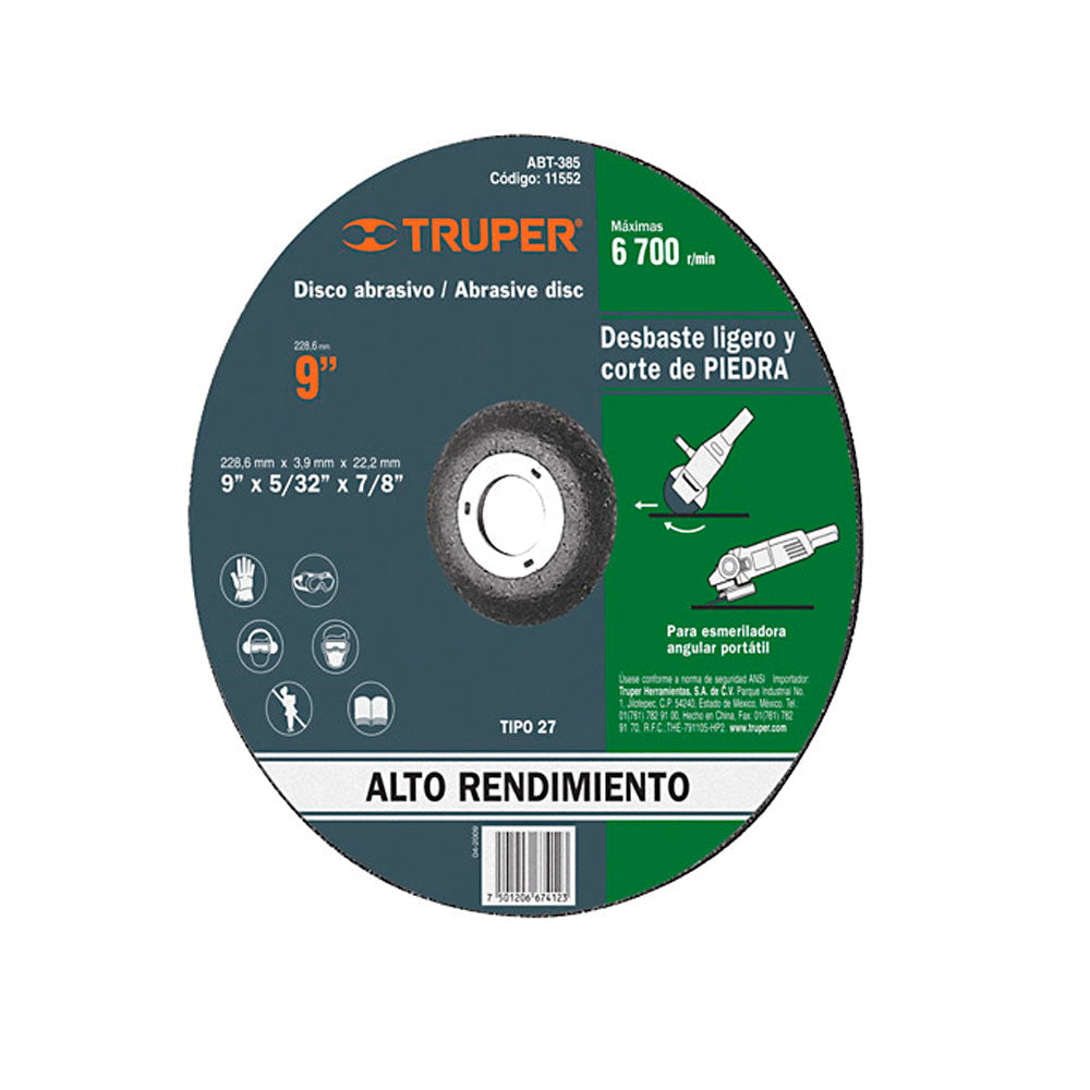 DISCO P/DESB. Y CORTE PIED 9" ALTO REND. ABT-385
