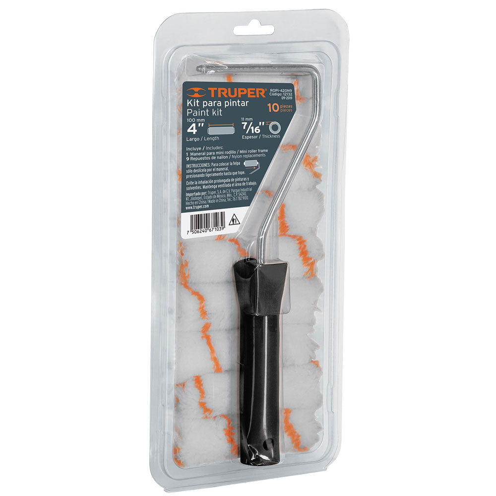 KIT DE MANERAL 9 MINI RODILLOS DE 4" DE BLISTER