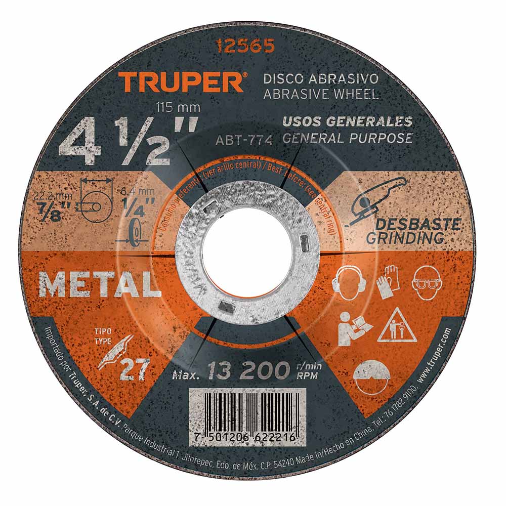 DISCO DESBASTE METALES 115X6X20MM