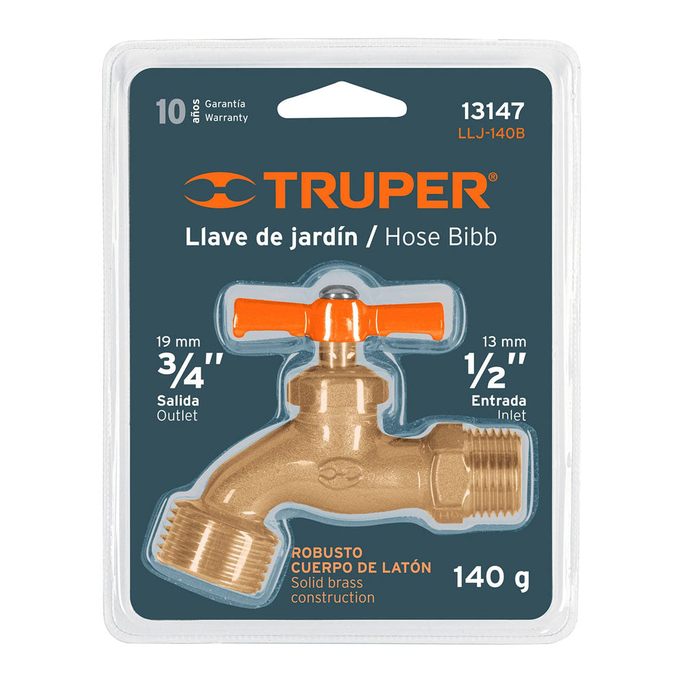 LL-JAR-B-2 LLAVE DE JARDIN 1/2" FUNDIDA LATÓN