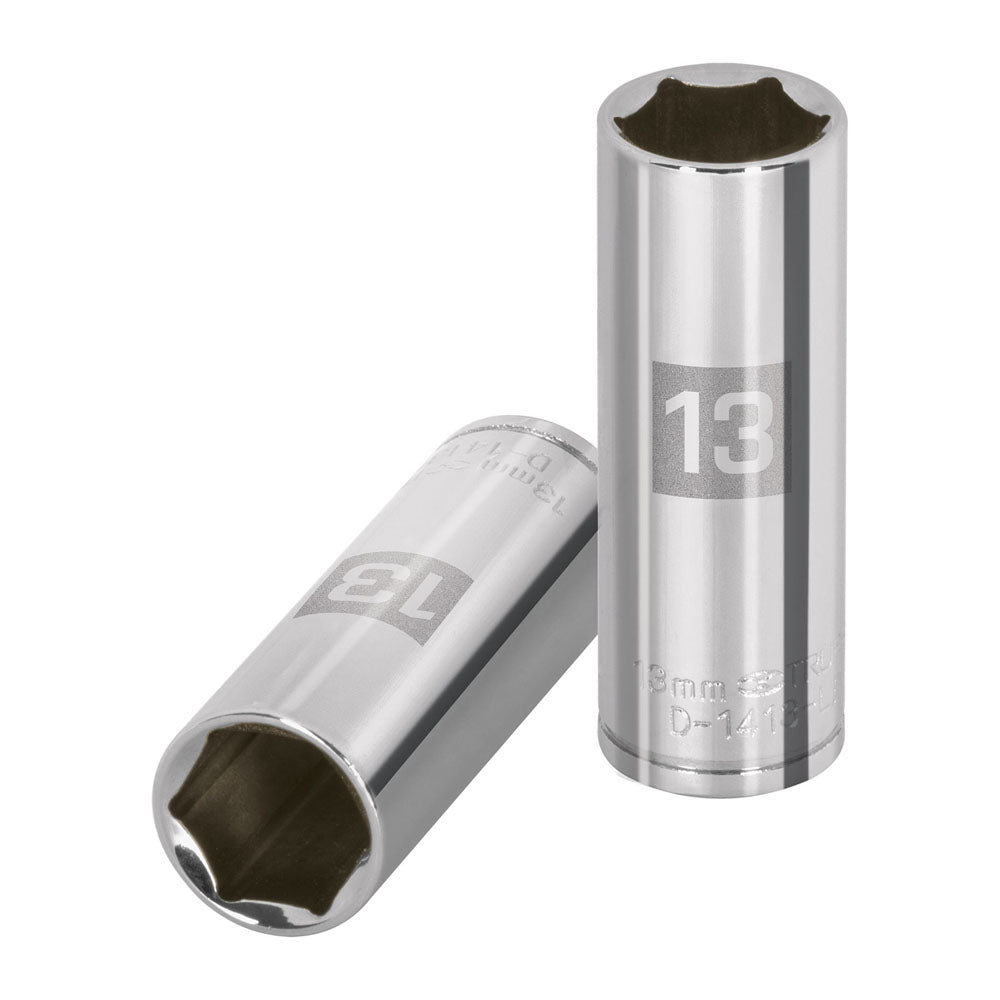 DADO DE 6 PUNTAS, LARGO, CUADRO 1/4' MILIMÉTRICO DE 6MM