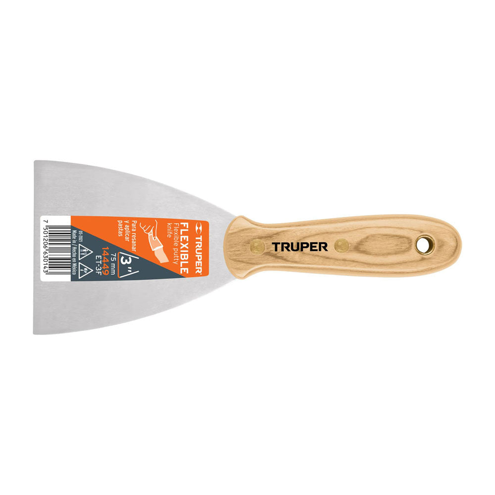 ESPATULA FLEX MANGO DE MADERA 4" ET-4F
