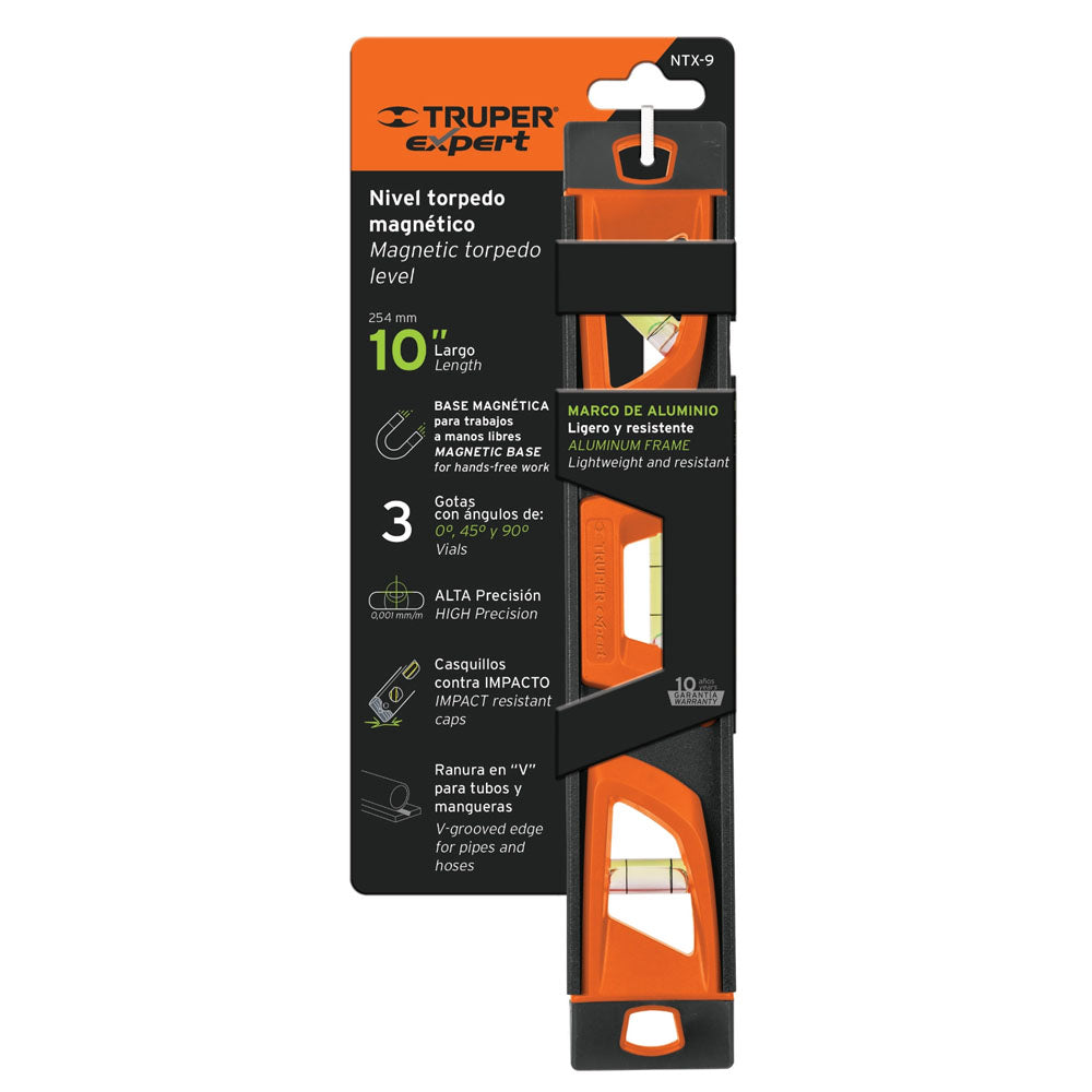 NIVEL TORPEDO PROFESIONAL 9" C/IMAN