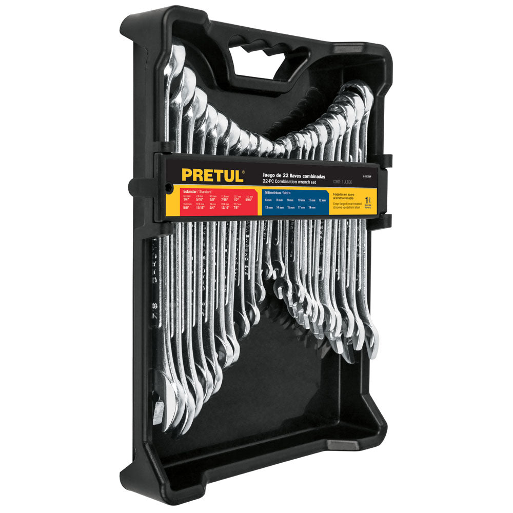JGO DE 22 LLAVES COMBINADAS PRETUL