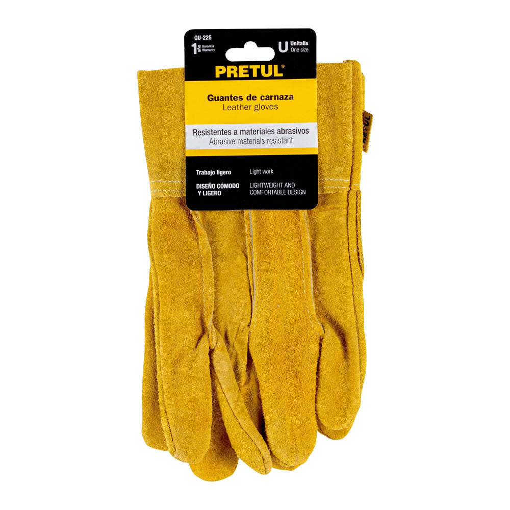 GUANTES DE CARNAZA, CORTOS, PRETUL