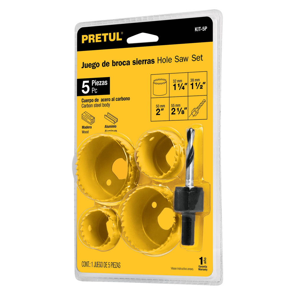 KIT DE 5 SIERRAS CORTA CIRC P/ MADERA KIT-5P