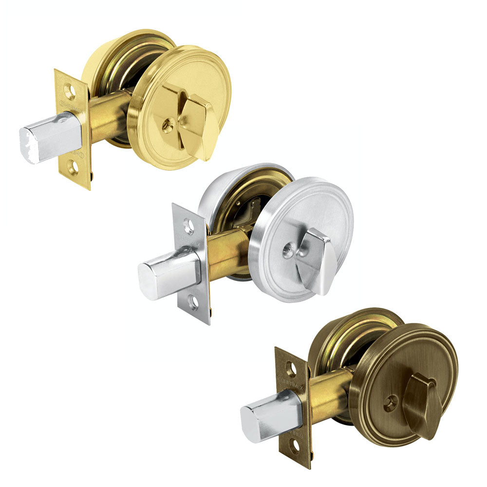 CERROJO, CROMO MATE, CILINDRO-MARIPOSA, HERMEX BASIC