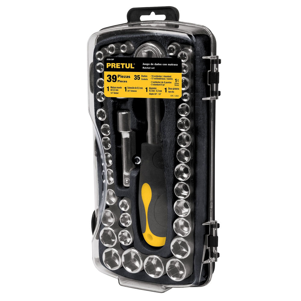 JGO. DE HERRAMIENTA 38 PZAS DADOS Y MATRACA