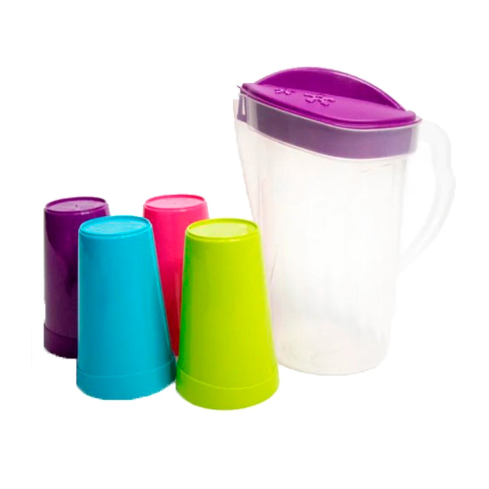 MAY-002 SET JARRA TRANSP. 2 LTS. C/4 VASOS