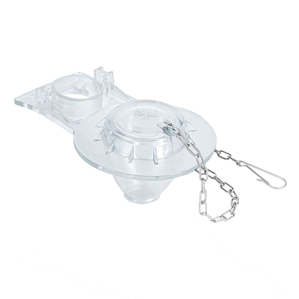 SAPO PARA WC PVC TRANSPARENTE CON CADENA INOXIDABLE 2 SA-008