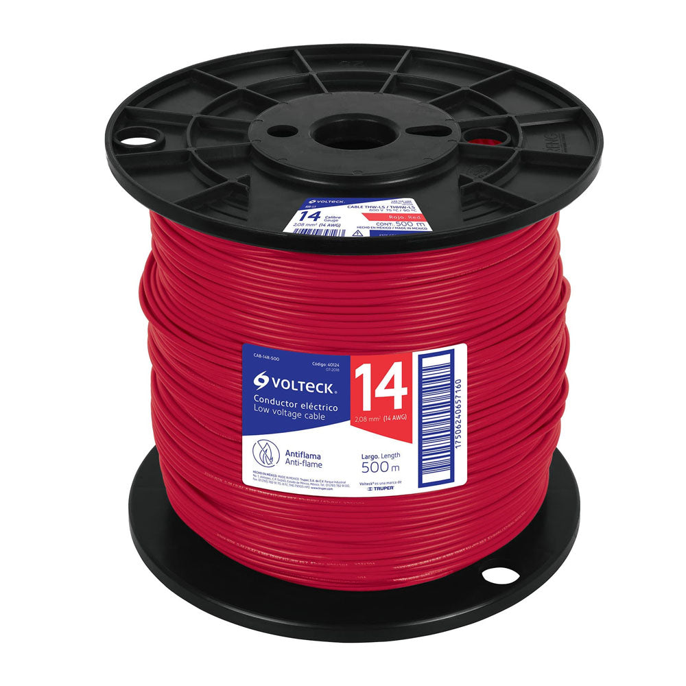 CABLE THHW-LS AWG ROJO BOBINA 500 MTS CAB-12R-500