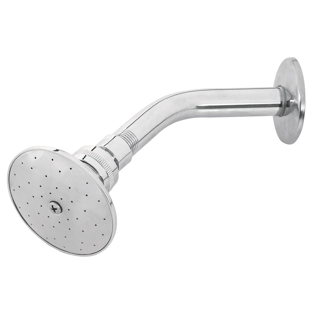 REGADERA REDONDA ZAMAK 3" CON BRAZO AQUA R-502