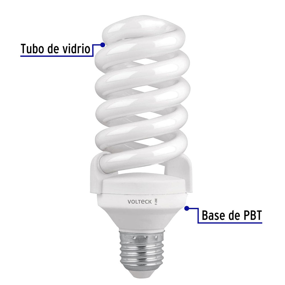 LAMPARA 28 W ESPIRAL DE LUZ DE DIA