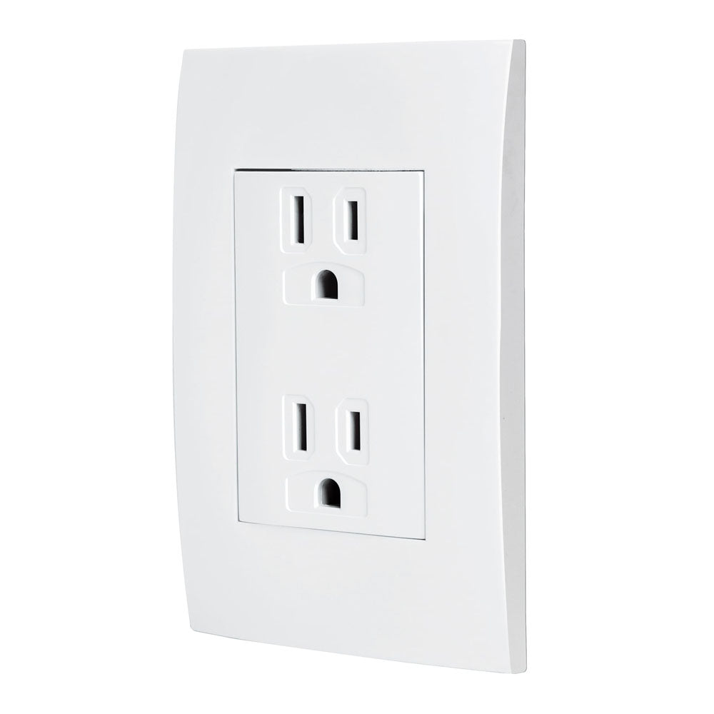 CONTACTO DÚPLEX, 2 POLOS + TIERRA, LÍNEA OSLO, BLANCO