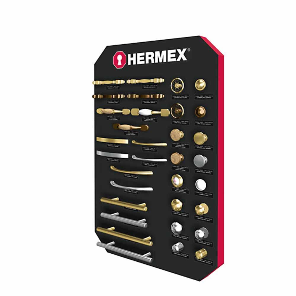 EXHIBIDOR HERMEX CON/JALADERAS Y PERILLA EX-HE-JP