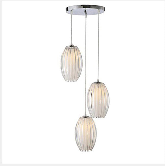 CANDIL CRISTAL OPALINO 3 LUCES COCOON TECNOLITE HOME