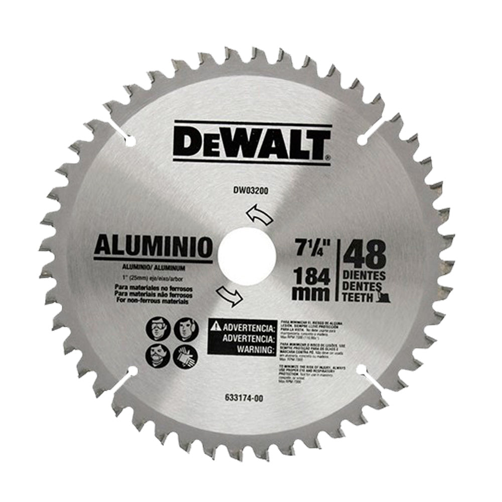 DISCO CORTE ALUMINIO MADERA DEWALT DE 10 PULGADAS POR 80 DIENTES CON ADAPTADORES