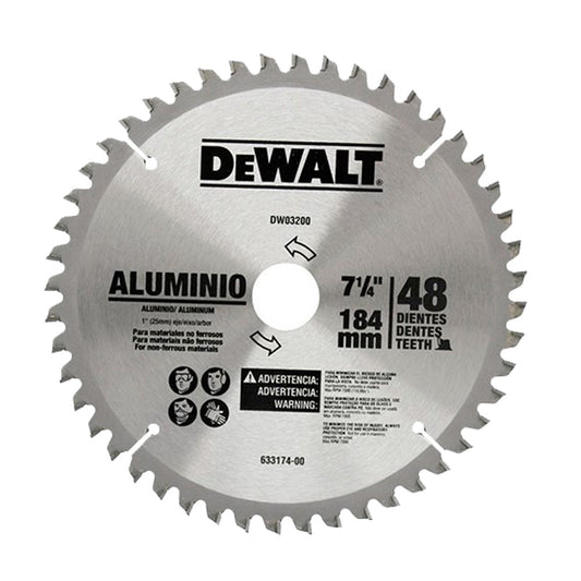 DISCO CORTE ALUMINIO MADERA DEWALT DE 10 PULGADAS POR 80 DIENTES CON ADAPTADORES