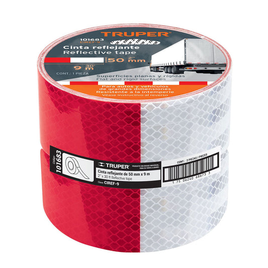 ROLLO DE 9M X 2" DE CINTA REFLEJANTE DE PVC