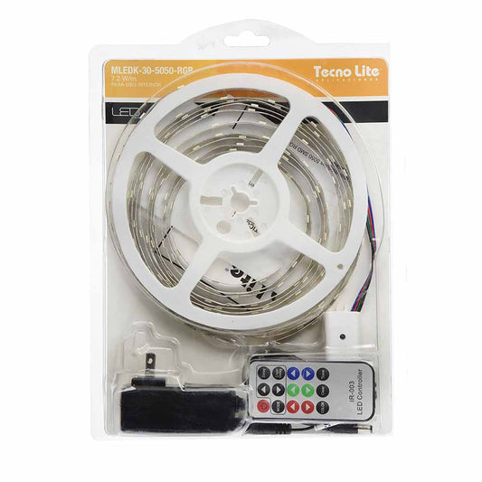KIT CARRETE TIRA LED 5050 RGB INT