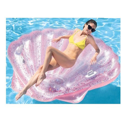 INFLABLE CONCHA ROSA C/GLITTER 1.78M X 1.65M