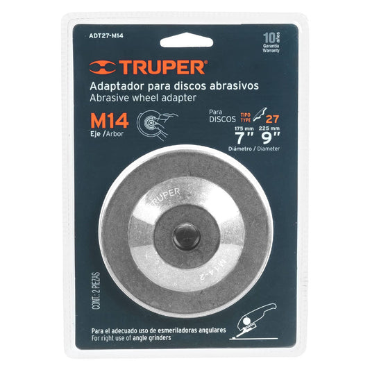 ADAPTADOR PARA DISCOS TIPO 27, ROSCA MILIMÉTRICA M14-2.0 MM