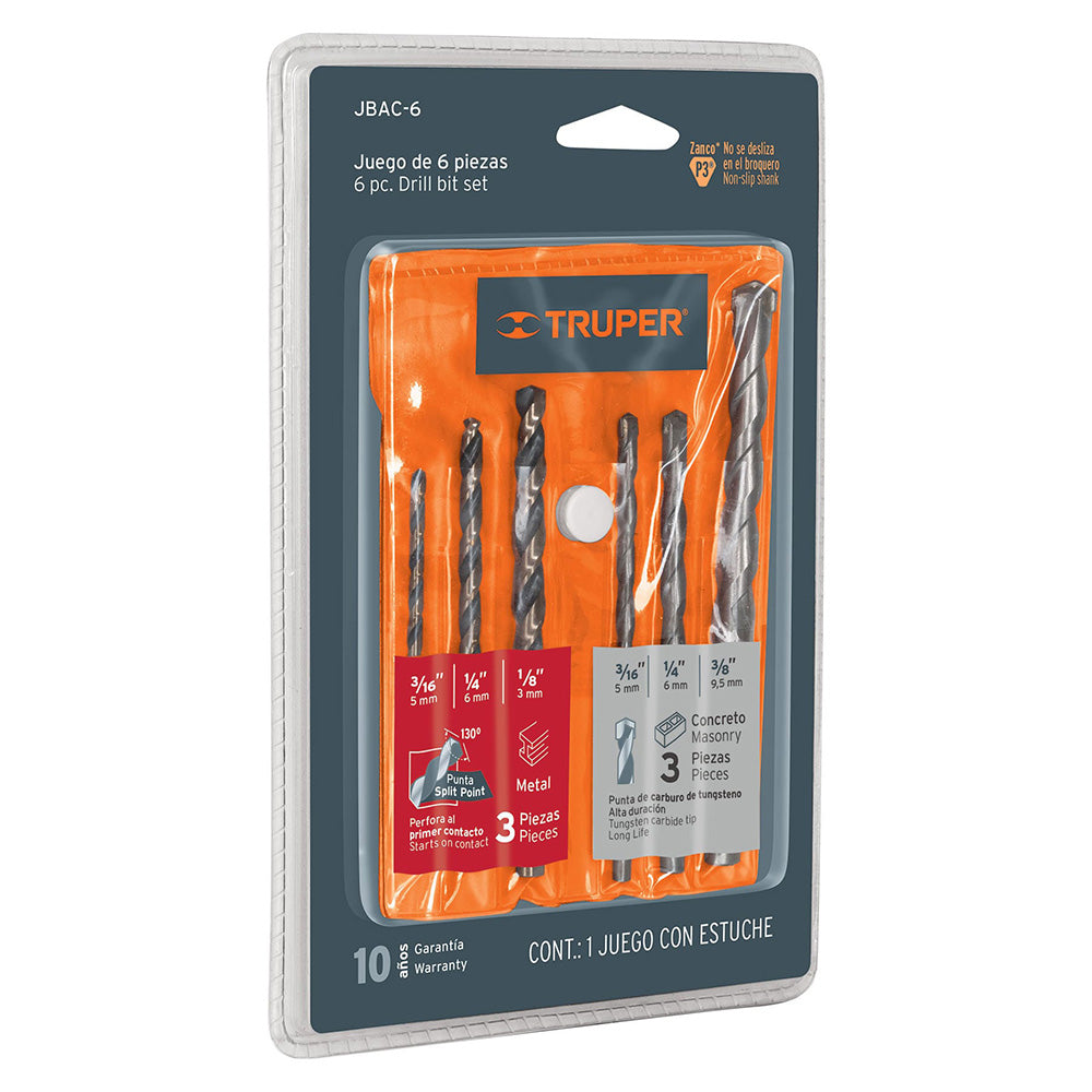 JGO 6 BROCAS/3 ALTA VEL. Y 3 P/CONCRETO JBAC-6