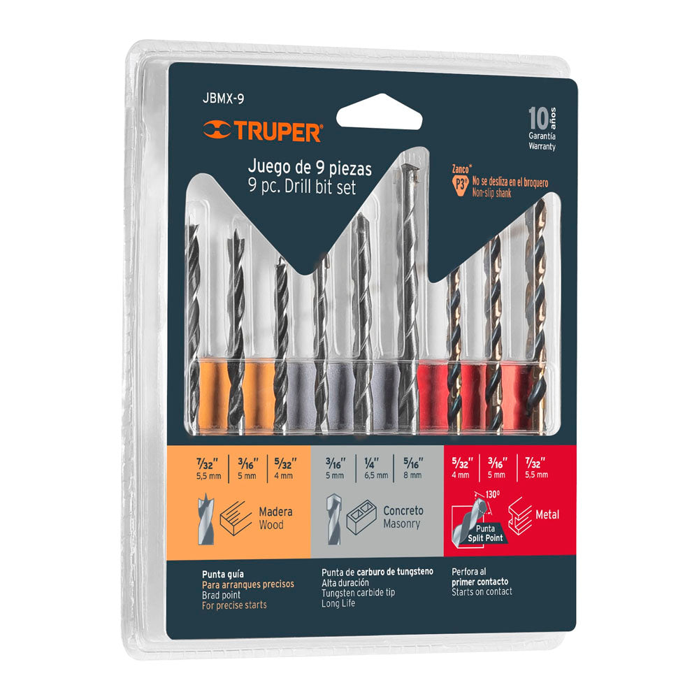 JGO 9 BROCAS P/CONCRETO MADERA Y METAL