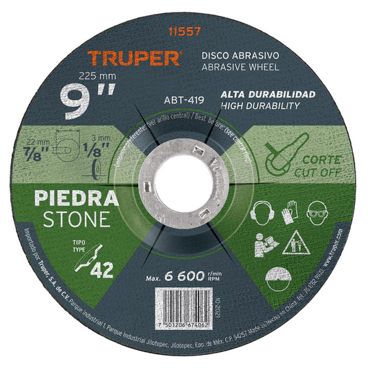 DISCO P/CORTE PIED. 9" ALTO REND. ABT-419
