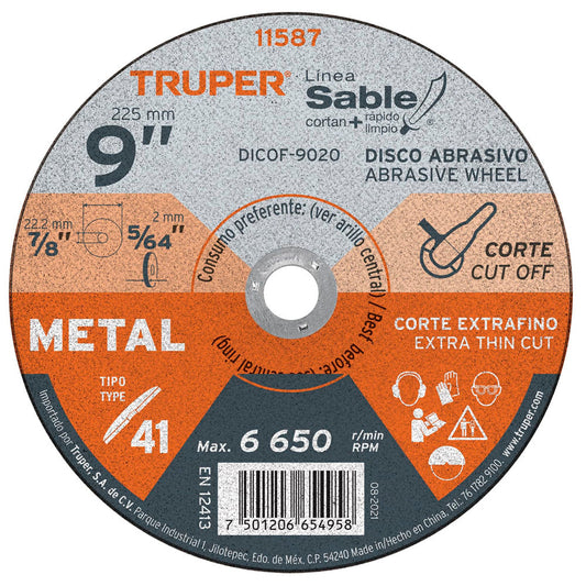 DISCO CORTEEXTRAFINO METAL 9" DICOF9020