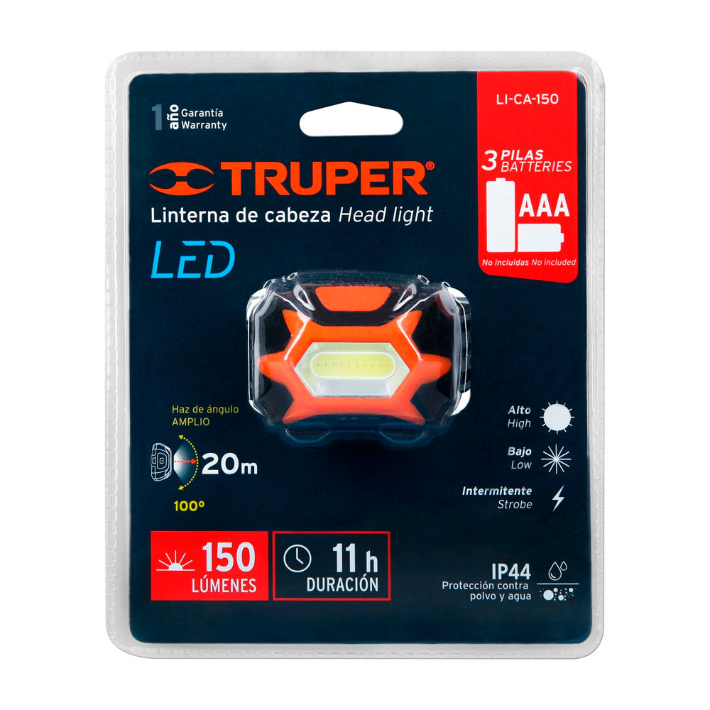 LINTERNA DE CABEZA 150 LUMENES 1 LED