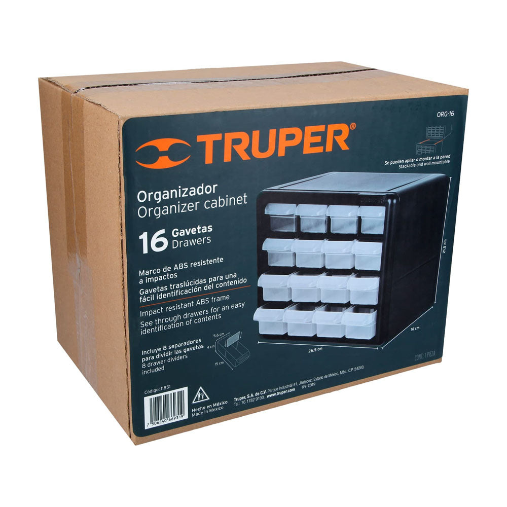 ORGANIZADOR CON 16 GAVETAS