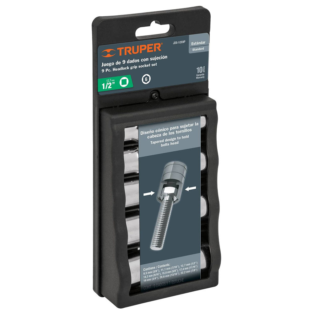 JUEGO DE DADOS CON SUJECION CUADRADO 1/2 9"