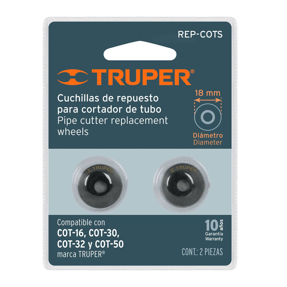 REPUESTO DE CUCHILLAS PARA CORTADOR DE TUBO COT-16-50