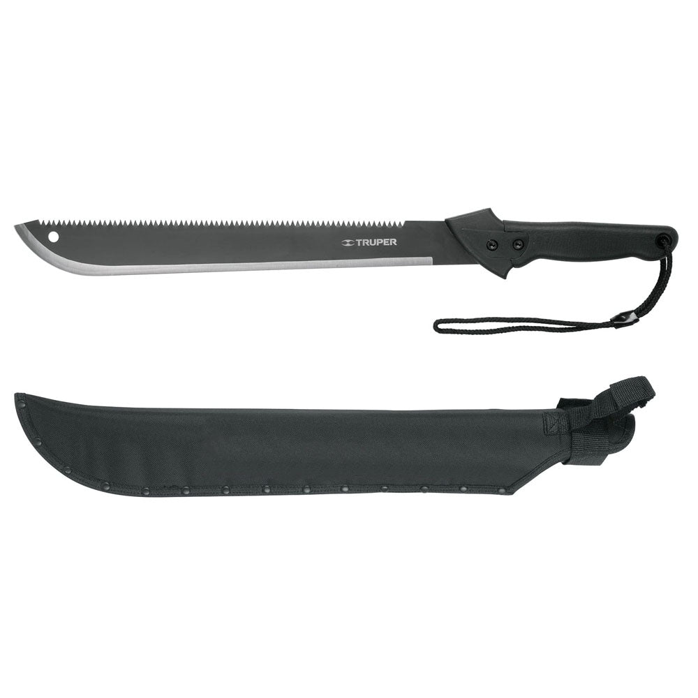 MACHETE DOBLE FILO "18" CON FUNDA
