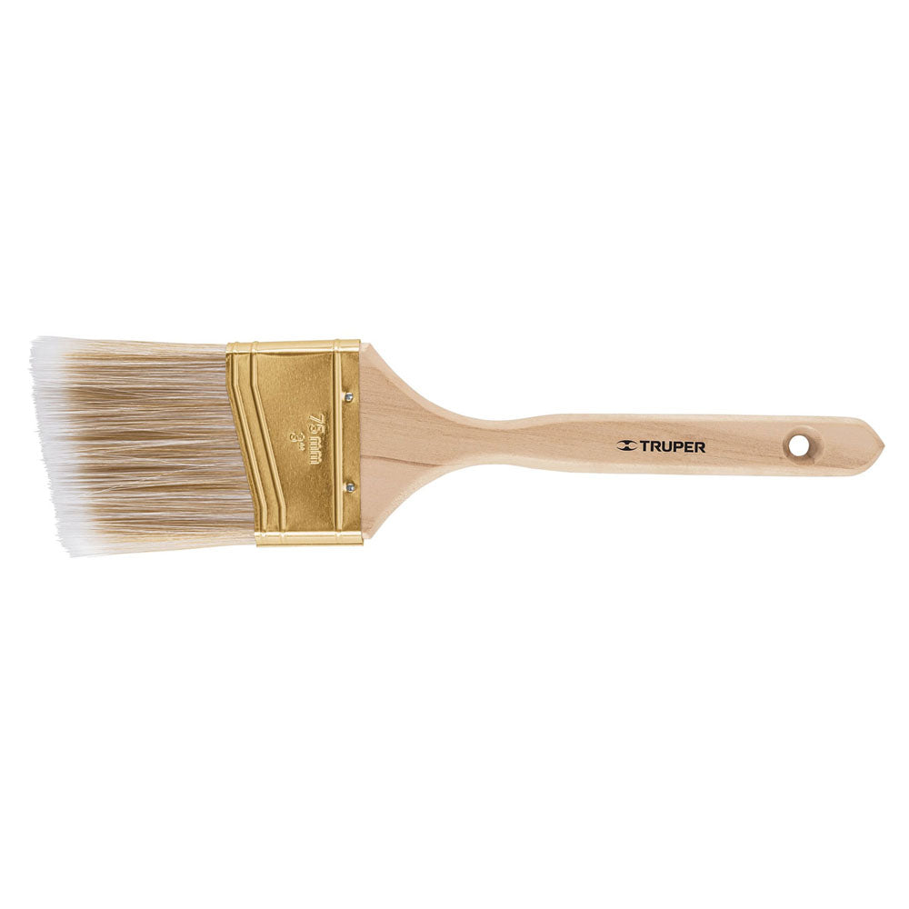 BROCHA CERDAS SINTETICAS MANGO MADERA CORTE ANGULAR 1 1/2