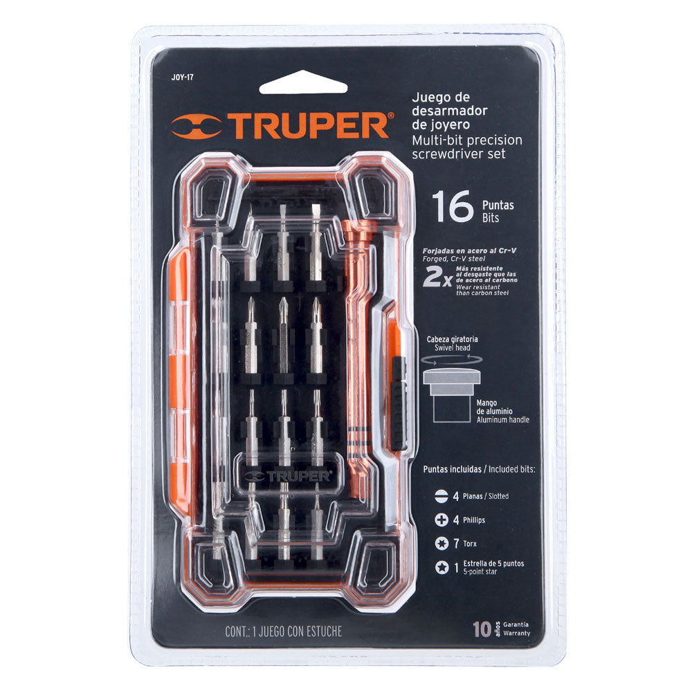 JGO DESARMADORES JOYERO PUNTAS 17 PZAS JOY-17