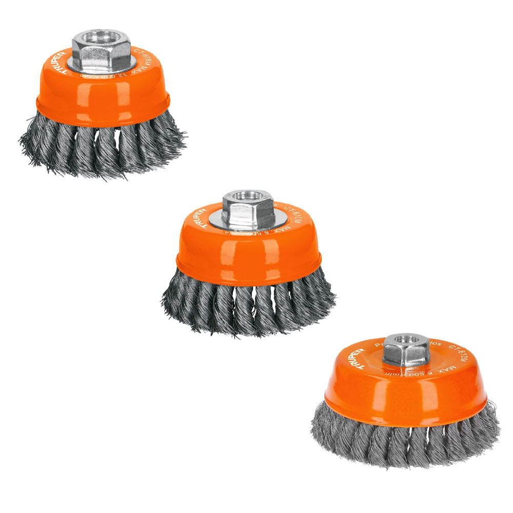 CARDA DE ALAMBRE TRENZADO FINO CALIBRE 0.35  DE 3" M14