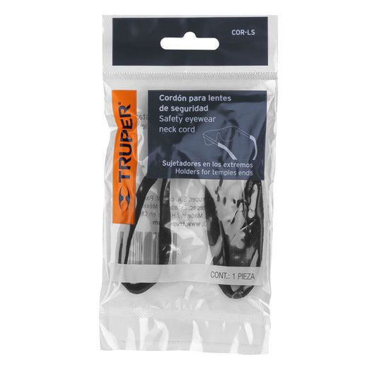 CORDON P/LENTE DE SEGURIDAD NEGRO TRUPER COR-LS