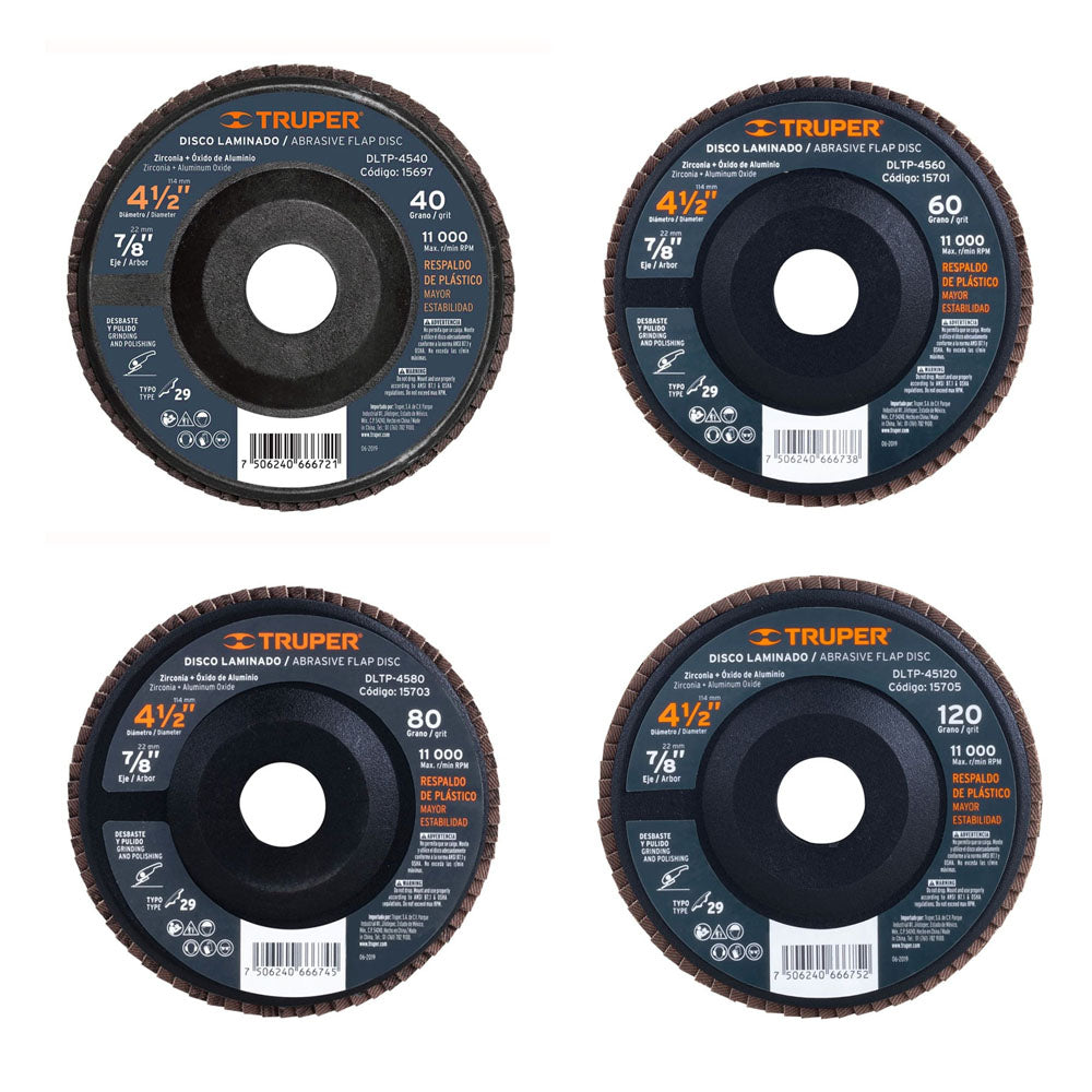 DISCO LAMINADO PLASTICO 4-1/2 BARRENO 7/8 GRANO 60