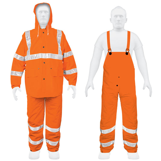 CONJUNTO IMPERMEABLE NARANJA TALLA MEDIANA