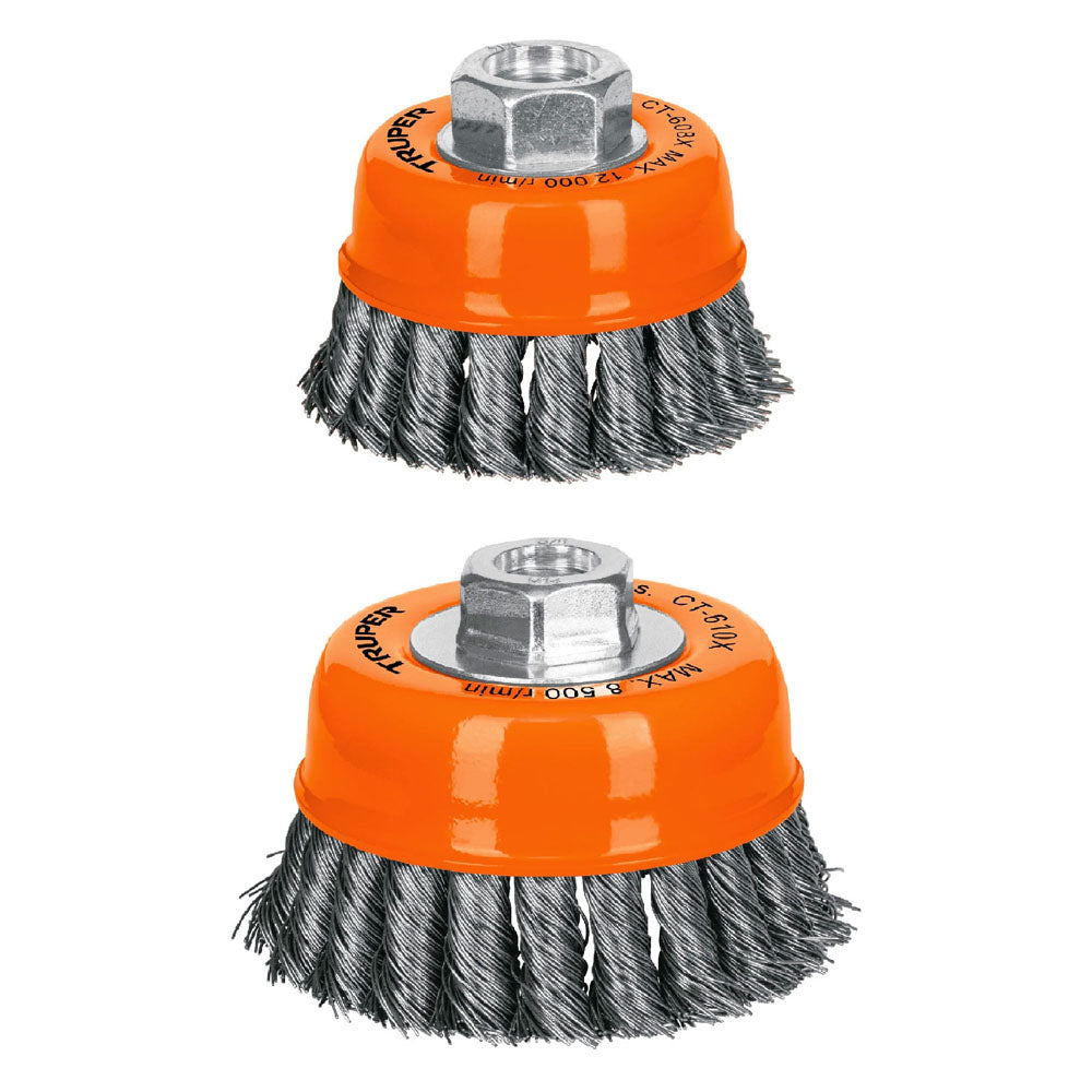 CARDA COPA,ALAMBRE TRENZADO GRUESO, 3',M14',MM PARA ESMERIL