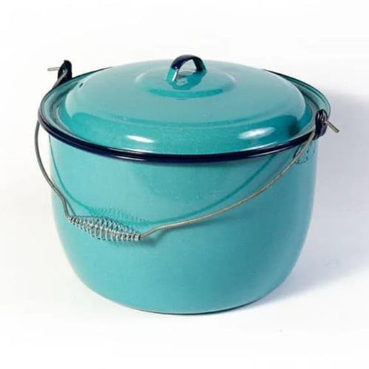 OLLA CONVEXA 26 C/TAPA VERDE AQUA FILO AZUL