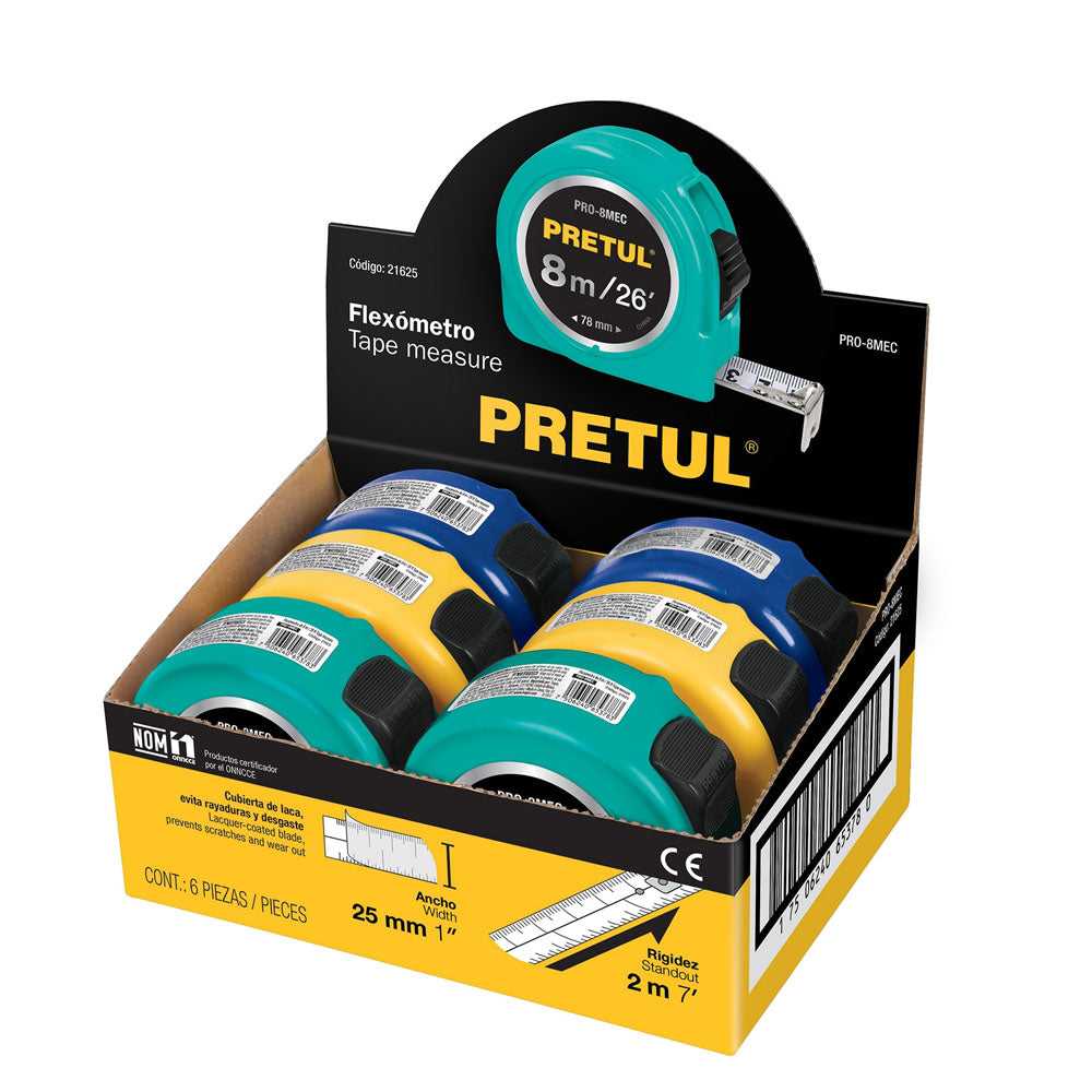 FLEXOMETRO 8 M 1" EN DISPLAY BOX PRO-8MEC