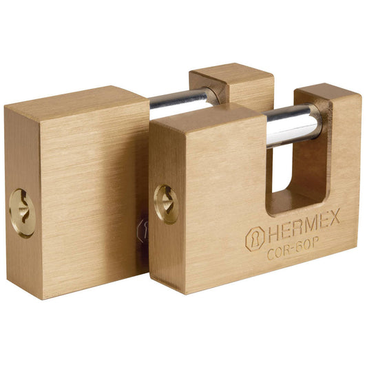 CANDADO ANTIPALANCA 60MM CUERO LATON HERMEX BASIC COR-60P