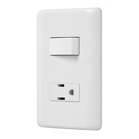 PLACA ARMADA CONTACTO E INTERRUPTOR SENCILLO, VOLTECK BASIC