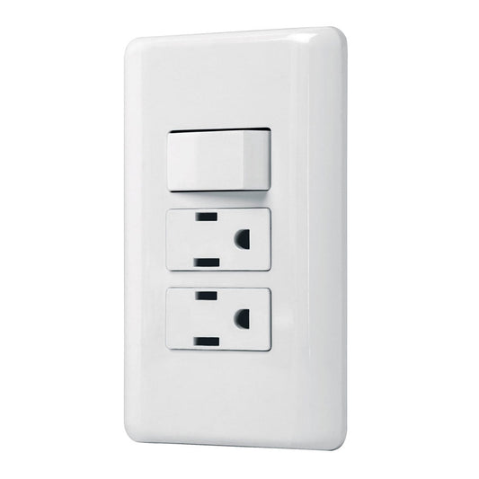 PLACA ARMADA 2 CONTACTO E INTERRUPTOR SENCILLO BASIC